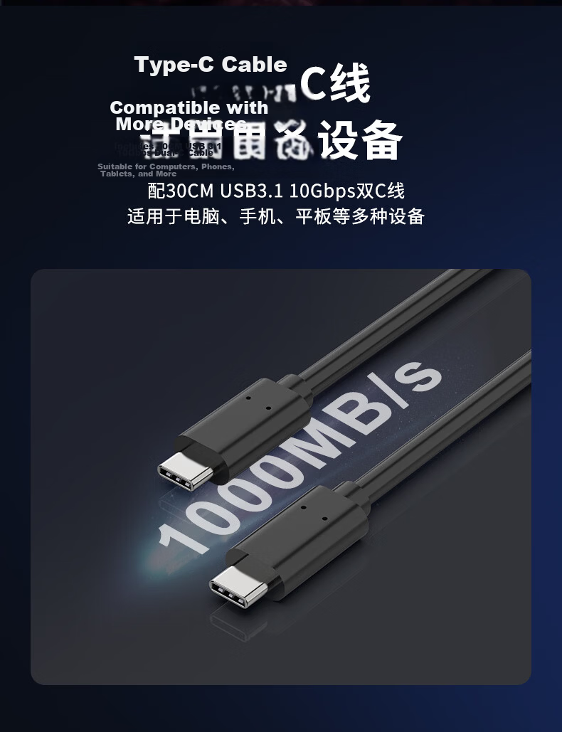 GODO NVMe SSD Enclosure Dock M.2 Solid State Drive Expander USB 3.2 4-in-1 Type-C Hub for Laptop Apple 17 External MAC Mini Expansion 7
