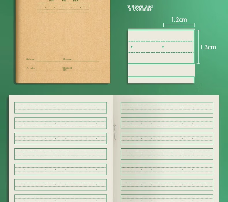 M&G Stationery 36K Pinyin Notebook Tianzi Grid Character Book Math Book English Book 5 Subjects 5 Books Each Kindergarten to Primary Transition Workbook Exercise Book Total 25 Books 7
