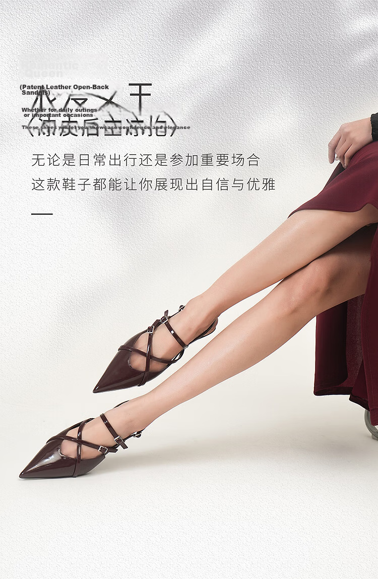 Larsdan 2025 New Romantic Queen Pointed Toe Stiletto Backless Sandals Women 29001 Diva Black BKL 39 2