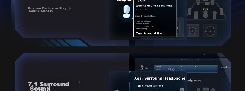 IKF V11 Pro 7.1 Quad-Mode Wireless Gaming Headset Over-Ear 7.1 Surround Sound Bluetooth Wired Esports Delta FPS Valorant Positioning Cranberry Red 44