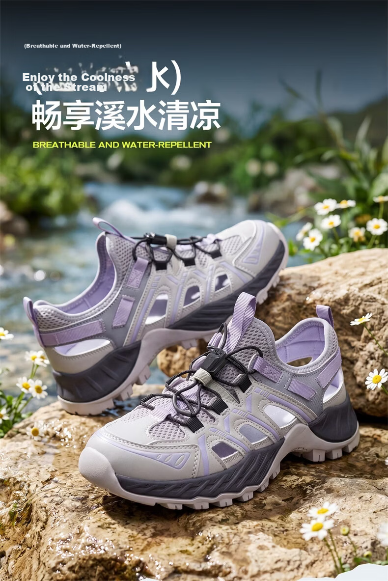 Eierkang Women's Casual Sandals Outdoor Hollow Toe Thick Sole Water Shoes 29063W Purple Size 35 4
