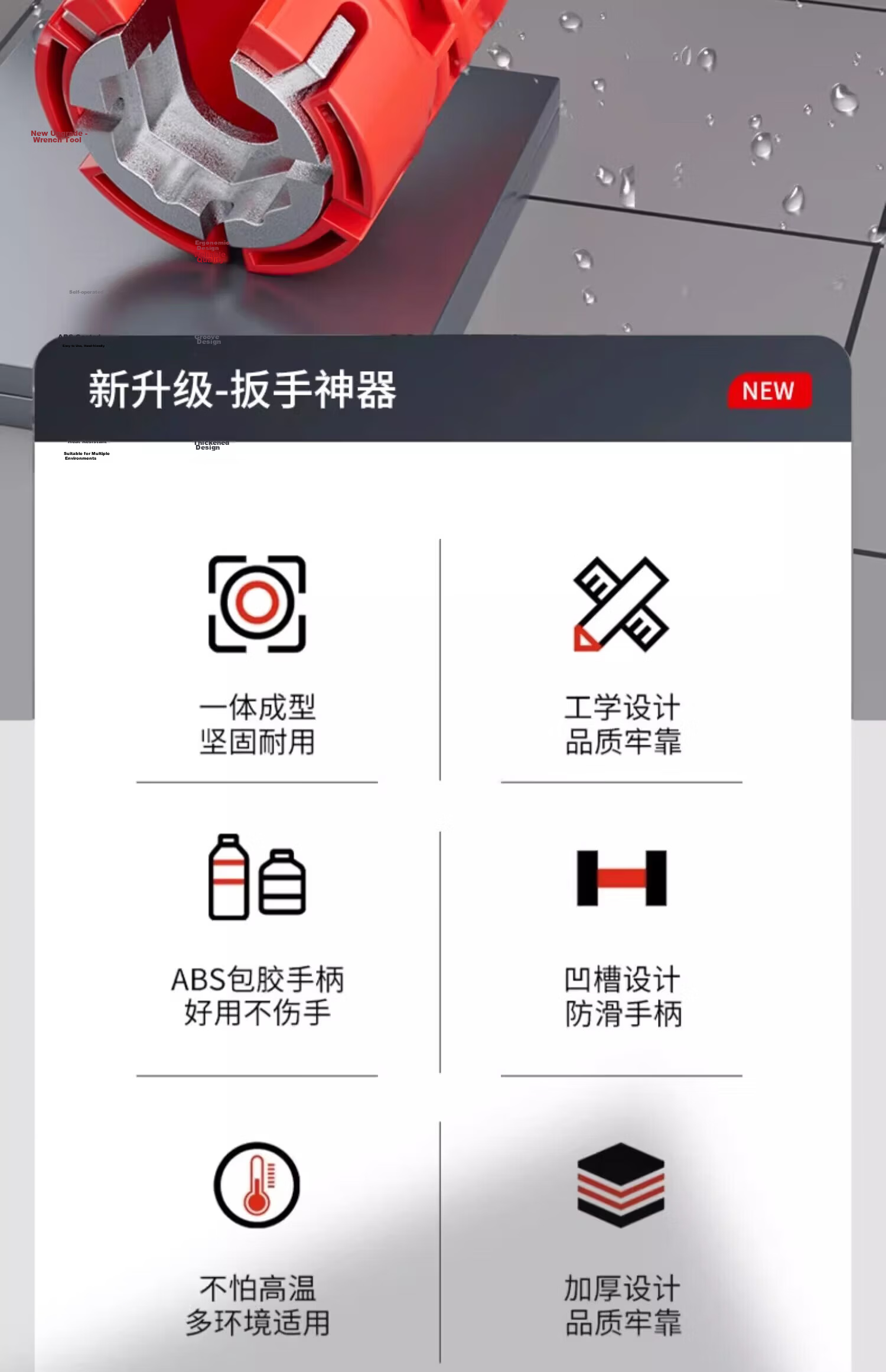 Chugong Sink Wrench Faucet Installation Removal Tool Multi-Function 8-in-1 Pipe Plumbing Universal Wrench 2