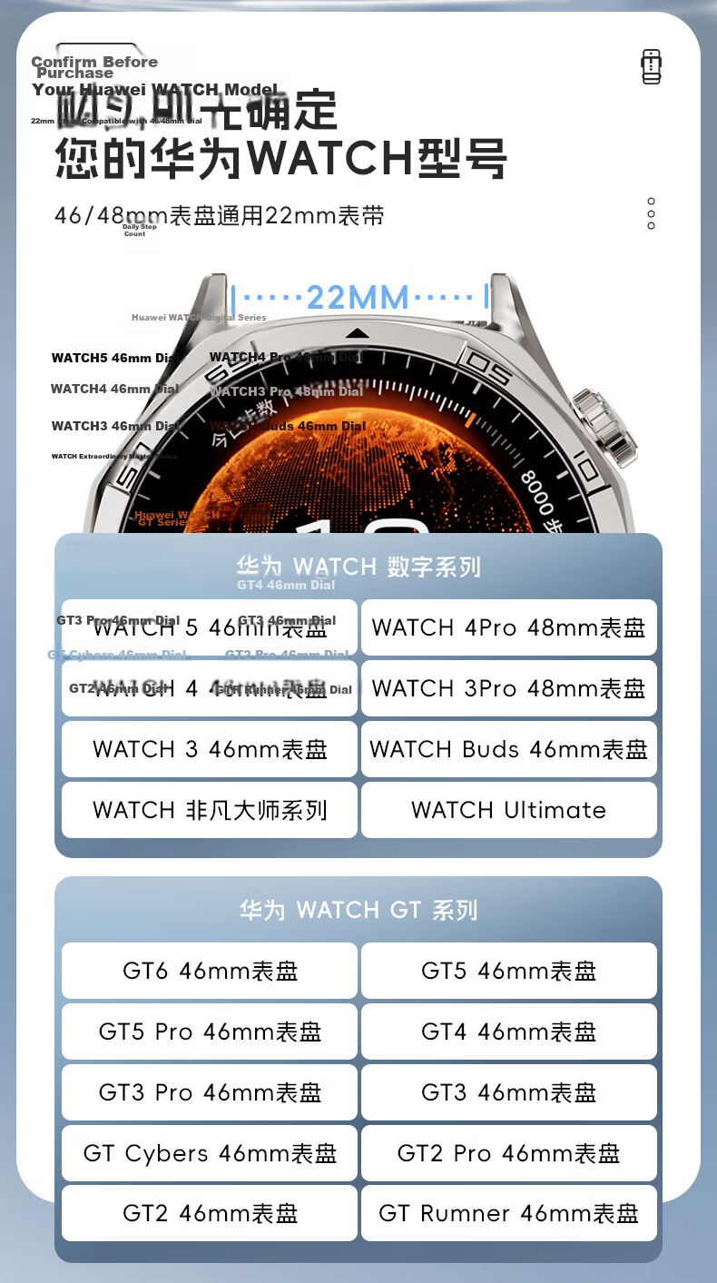 SGGS Upgraded Dual Magnetic Milanese Loop Strap for Huawei Watch GT6/6 Pro/GT5/5 Pro/GT4/Watch5 Black 46/48mm 4