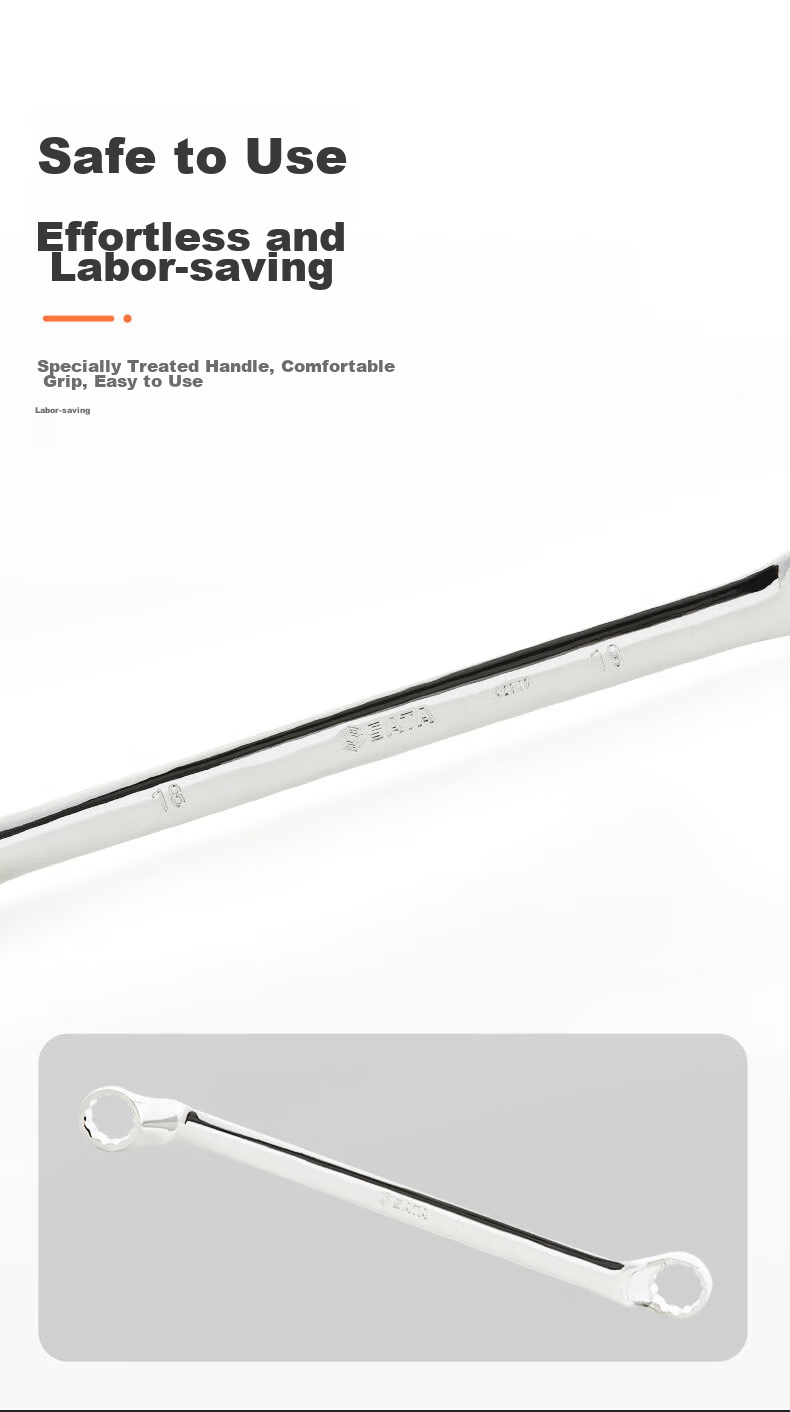 SATA Fully Polished High-Neck Double Box-End Wrench 14x15MM 42305 4