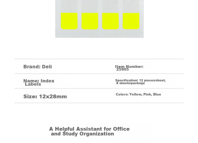 Deli 160 Small Index Tabs Labels Exam Review Key Points Classification Sticky Notes Memo Pads 12*28mm 21536 5