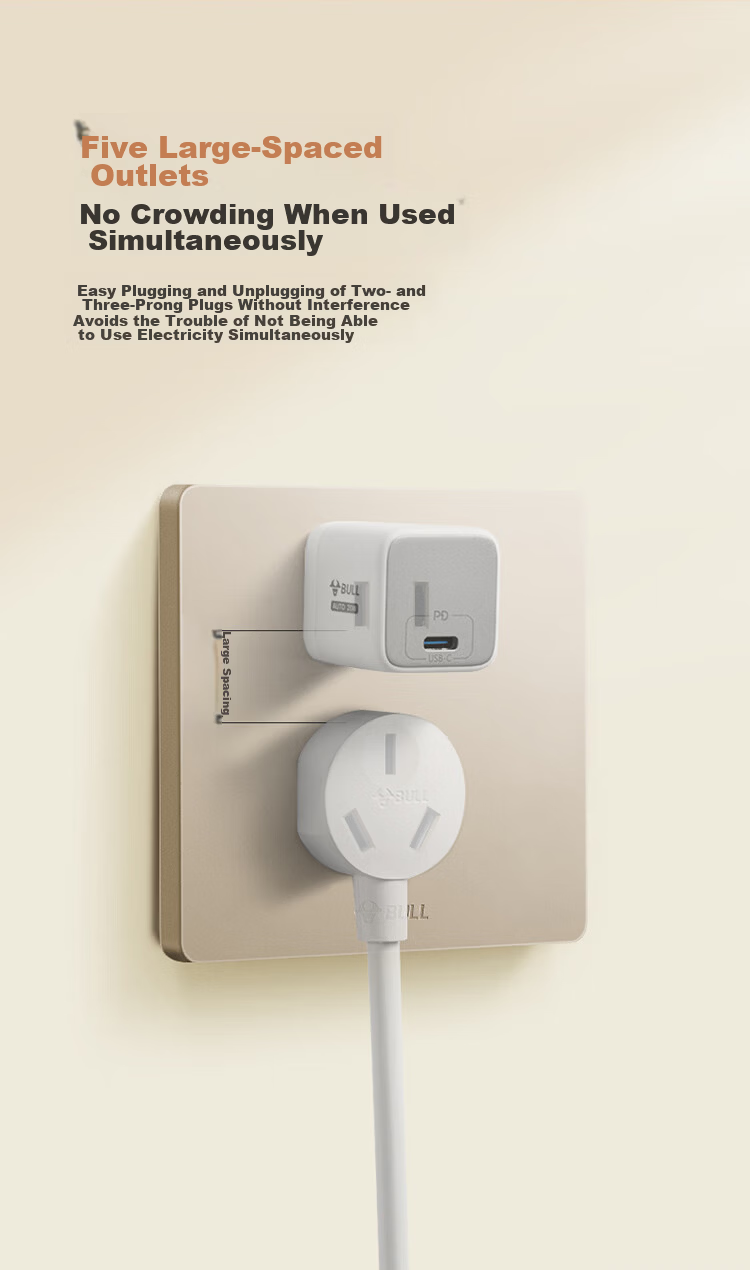 BULL G12 Series Triple Single-Control Switch Cream Style Large Panel Switch G12K311 Starry Gold 12