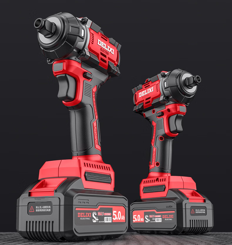 DELIXI ELECTRIC Brushless Impact Wrench High Torque Genuine Electric Wrench Lithium Battery Cordless Power Tool Charger Air Gun 26