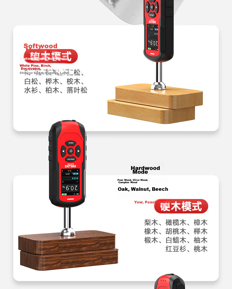 Delixi Electric Moisture Meter Rapid Moisture Tester Humidity Detector Wood Moisture Content High Precision Tester 5