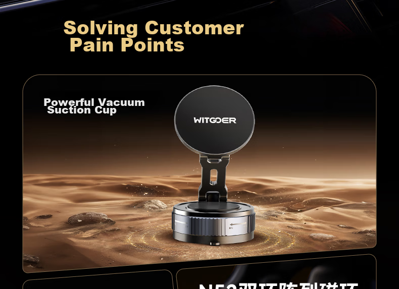 Zhiguozhe Car Magnetic Phone Holder Vacuum Suction Cup 2026 New Model Car Dashboard Navigation Mount Bestseller 5