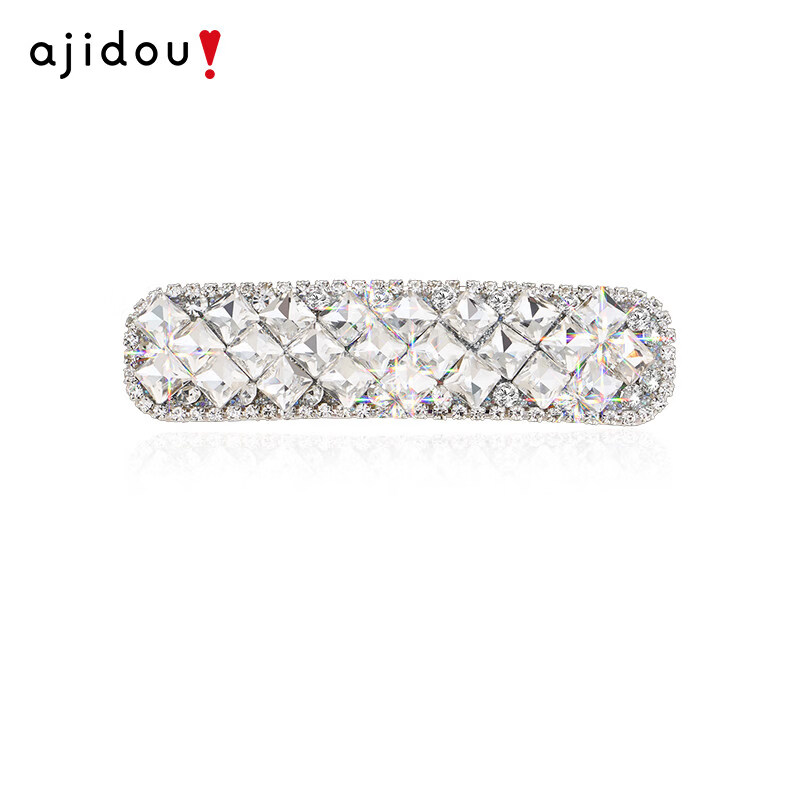 Aji Bean Exquisite Light Luxury Hair Clip Large Duckbill Clip Simple Fashion Side Clip Shiny Gift White