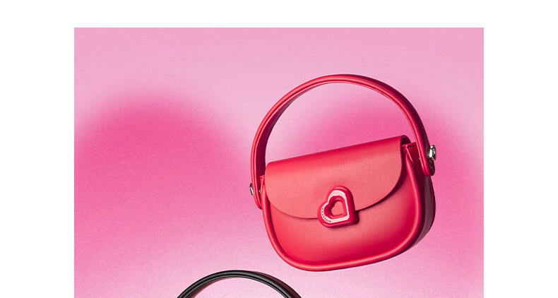 ONETIME Sweet Cool Time Peach Heart Bag, Niche Fashion Versatile Exquisite New Style Student Handbag for Going Out And Classes, Red 3