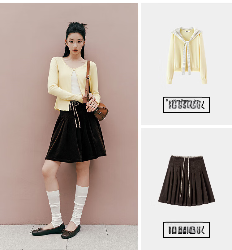 Semir [Pure Cotton] Long Sleeve T-Shirt Women 26 Autumn Short Slim Lace Trim Thin Cardigan 109526101005 13