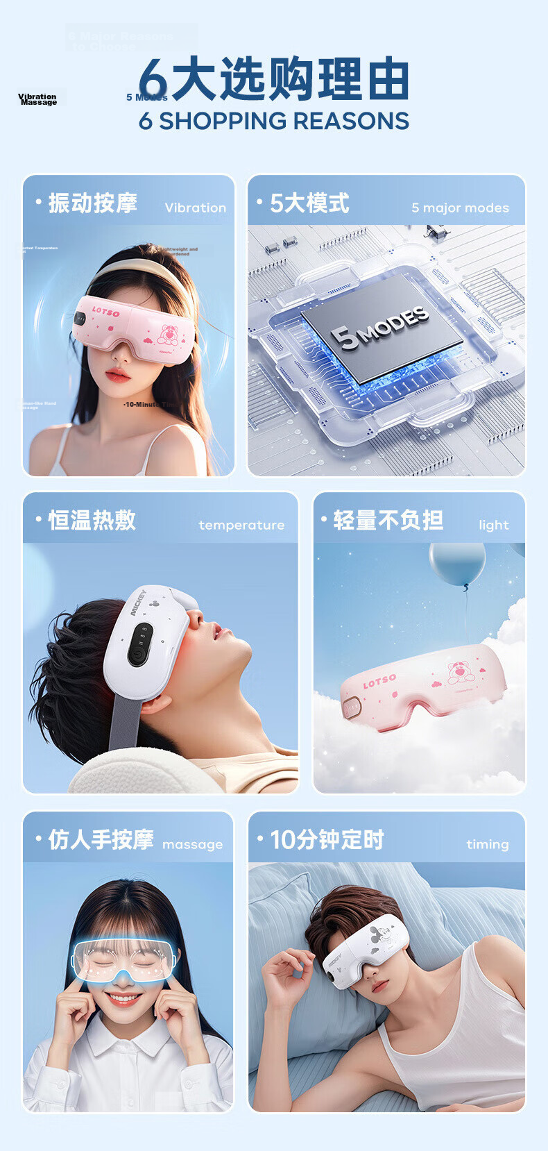 Disney Strawberry Bear Eye Massager Smart Eye Care Device Christmas Birthday Gift for Girls Girlfriend Boys Girls Massager with Constant Temperature Heat Vibration Sleep Aid Eye Mask 2