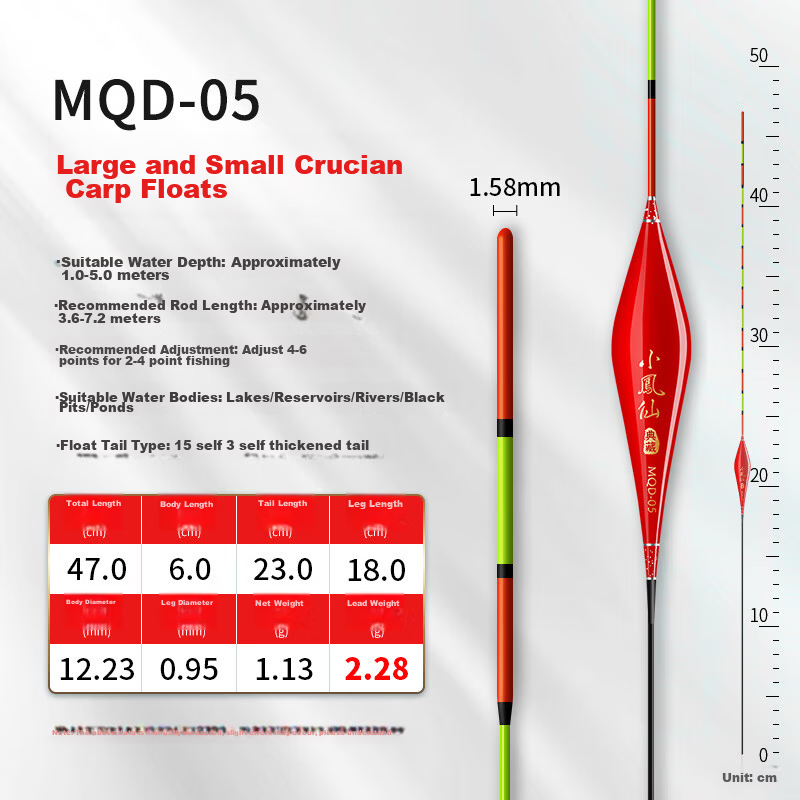 Xiaofengxian Fish Float MQD-03 Crucian Carp Nano Float High Sensitivity Thick Tail Visible Fishing Float Nearsighted Float Fishing Tackle 13