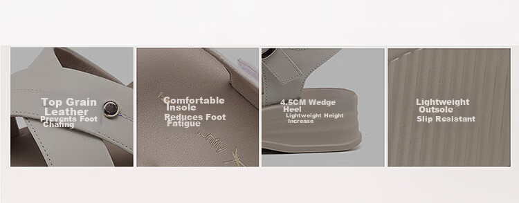Red Dragonfly Mom Summer Sandals Soft Leather Sole Middle-aged and Elderly Women's Shoes Magic Tape Beach Shoes WTK265021 Black Size 38 2