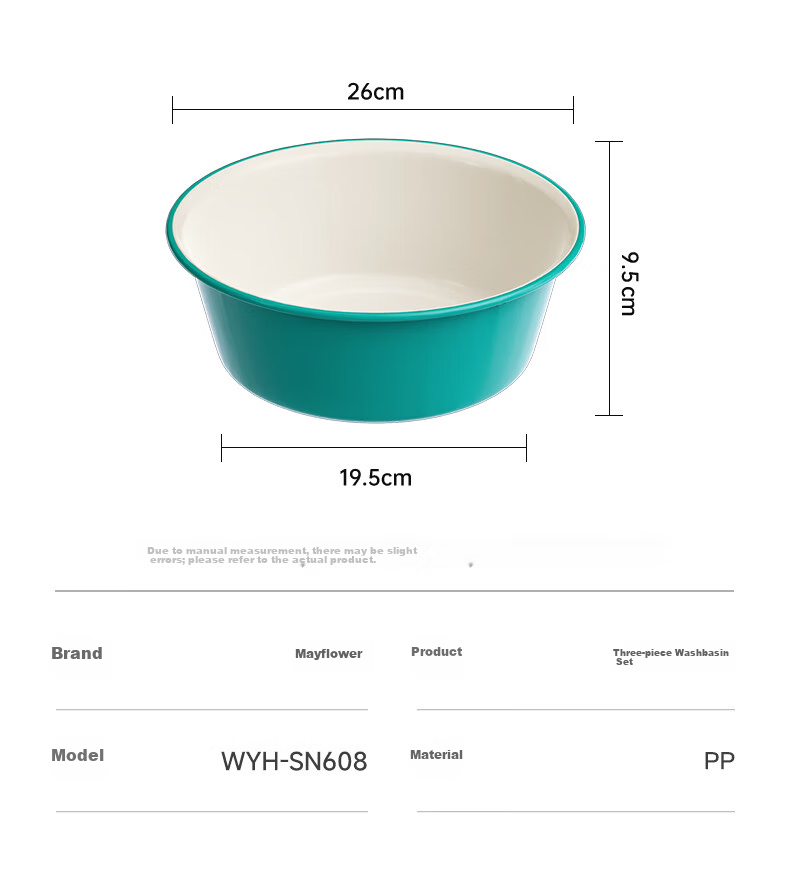 Mayflower Wall-Mounted Wash Basin 36cm Single Thickened Plastic Laundry Basin Foot Soak Basin Vegetable Washing Basin Student Eco-Friendly Transparent 20