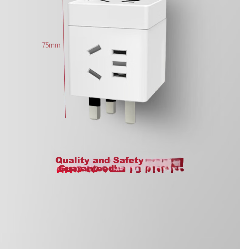 Deli Travel Power Socket Adapter Converter Plug Cube Socket (UK, Hong Kong, Singapore, etc.) One to Three 33631 12