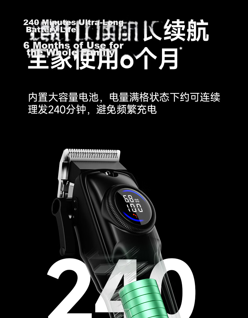 SINGFUN Professional Electric Hair Clipper with Magnetic Levitation Motor for Barber Salon Fade Haircut 24