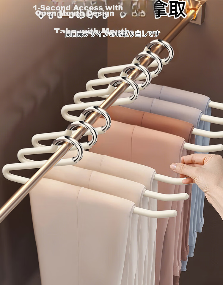 CHUSHE Goose-Shaped Pants Hanger, Non-Slip Trouser Clips for Home Use, Multi-Functional Storage Organizer, Drying Rack, Gray, 10 Pieces 7
