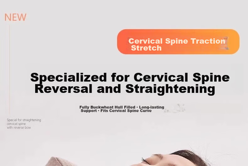 Aijiepu Cervical Pillow Neck Support Pillow 100% Buckwheat Cervical Traction Pillow Buckwheat Sleep Aid Cylindrical Nap Pillow 1