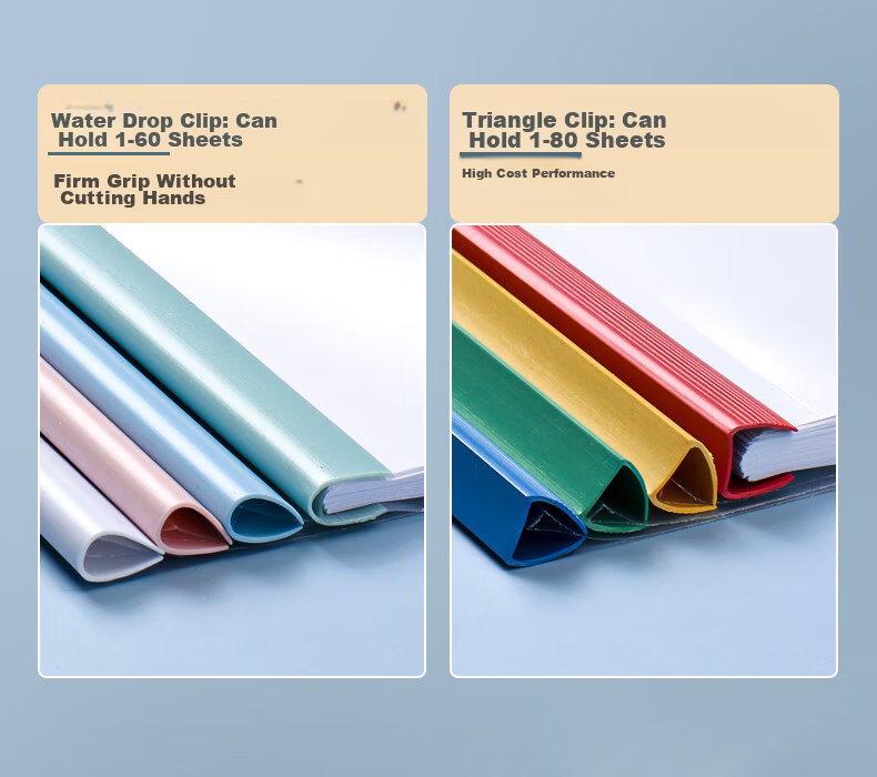 Youth Companion File Folder 10-Pack A4 Transparent Sliding Report Folder Business Office Student Stationery Pull Rod Folder Waterdrop Clip Document Organizer Resume Medical Exam Test Paper Folder 8mm 3