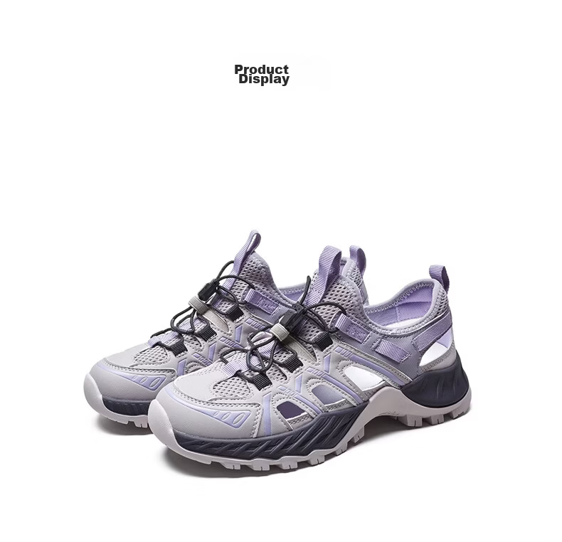 Eierkang Women's Casual Sandals Outdoor Hollow Toe Thick Sole Water Shoes 29063W Purple Size 35 14