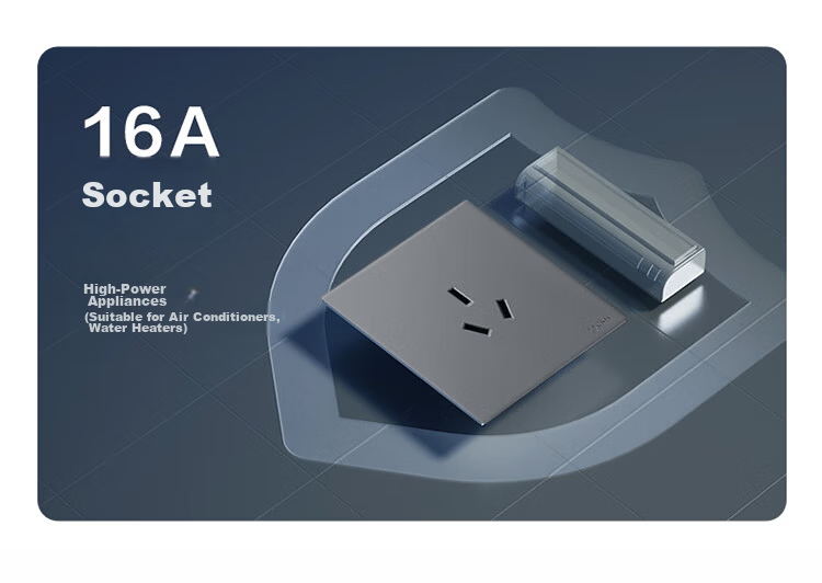 BULL Switch Socket G60 Series 10A Five-Hole Ultra-Thin Socket Panel G60Z223 Phantom Gray 10-Pack 15