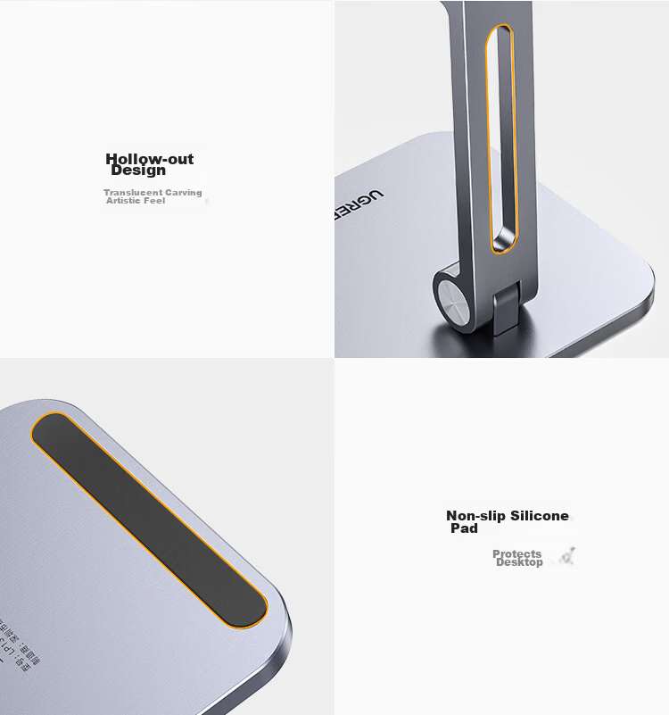 Ugreen Tablet Stand iPad Computer Stand Cooling Desktop Phone Holder Bedside Gaming Video Metal Rotatable Foldable for 13-inch 12