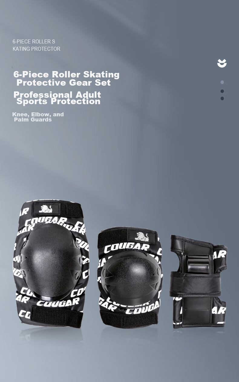 COUGAR Roller Skating Protective Gear for Adults, Ice Skates Hand Guards Wrist Guards Knee Pads Elbow Guards Size M 1