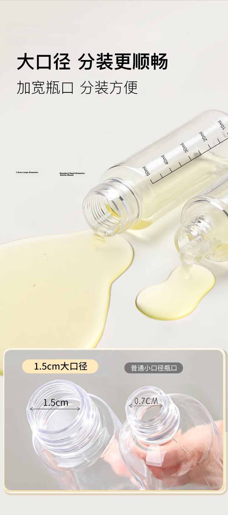 Meifuyu Spray Bottle Travel Refillable Bottle 50ml*2 with Scale Alcohol Press Spray Empty Bottle MF5052 12