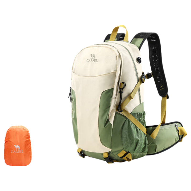 CAMEL Outdoor Mountaineering Backpack Professional Hiking Travel Waterproof Lightweight Double Shoulder Bag 574D789643 Light Khaki