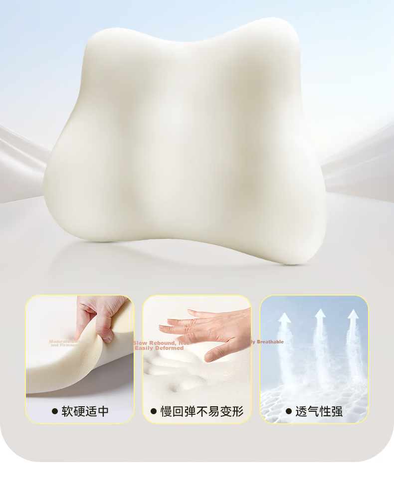 Zhiguozhe Lumbar Support Office Cushion Waist Pillow Long Sitting Waist Protector Lumbar Pillow Workstation Chair Back Cushion Car Seat Cushion 23