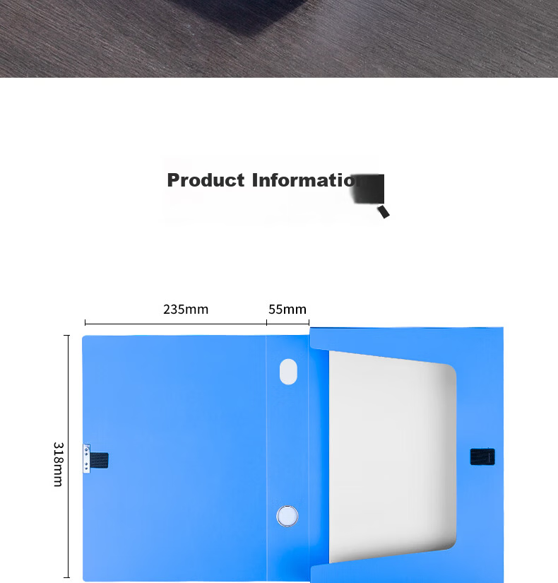 Deli 10-Pack 55mm Thickened File Box Document Storage Box Office Finance File Receipt Exam Paper Organizer 27706 Blue 10