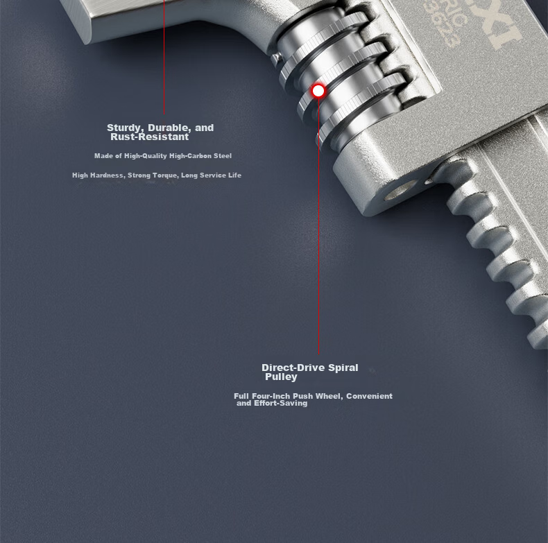Delixi Adjustable Wrench Universal Multi-Function Pipe Wrench Thickened F-Type 15 Inch Right Angle Wrench 100mm Opening 11