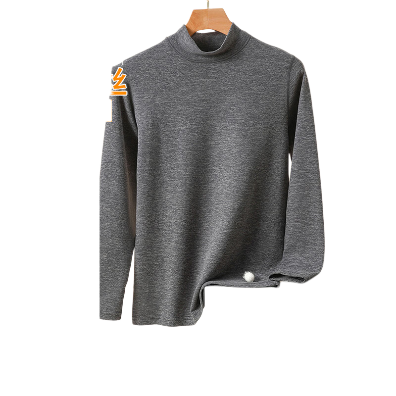 LangSha Plus Size Thermal Underwear Men Wool Silk 10A Antibacterial Mite-Resistant Large Size Mid-Neck Autumn Shirt and Pants Set
