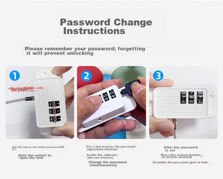 9i9 Child Safety Window Lock Refrigerator Combination Lock Security Lock Positioning Password Lock A11 15