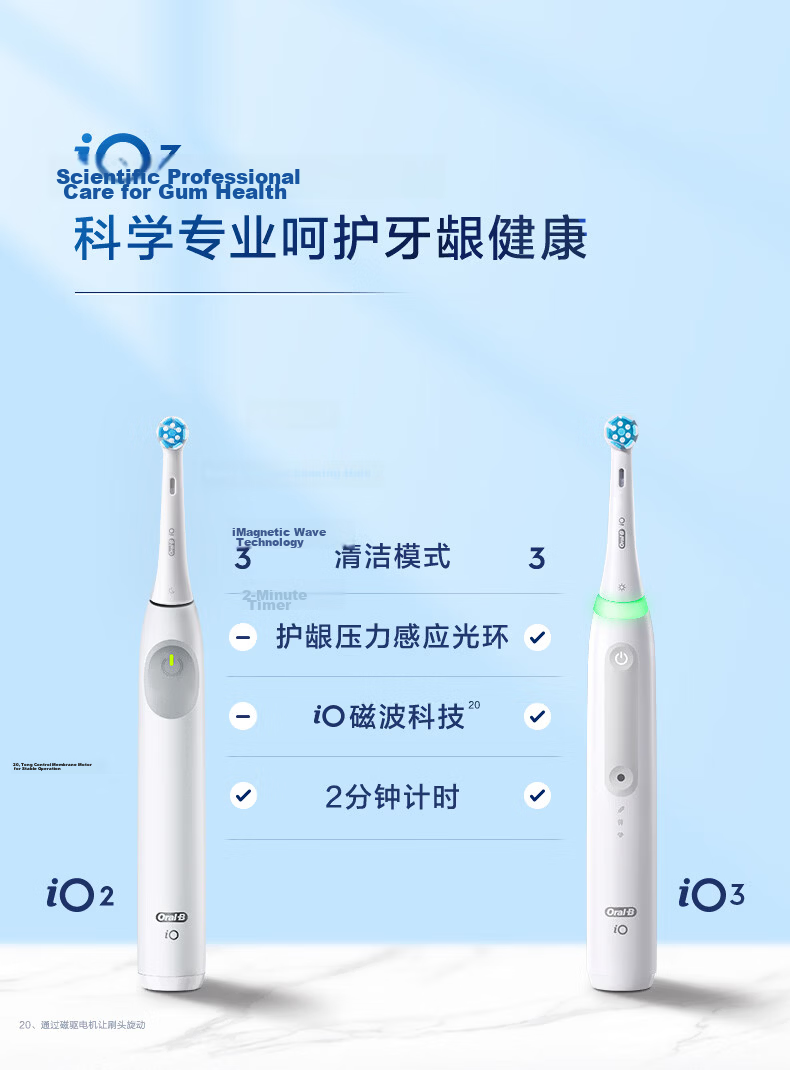 Oral-B Germany Imported Adult Smart Electric Toothbrush iO3 Series Professional Gum Care Black with 4 Brush Heads Deep Clean Gum Protection JD Self-operated Gift (Random Packaging) 13
