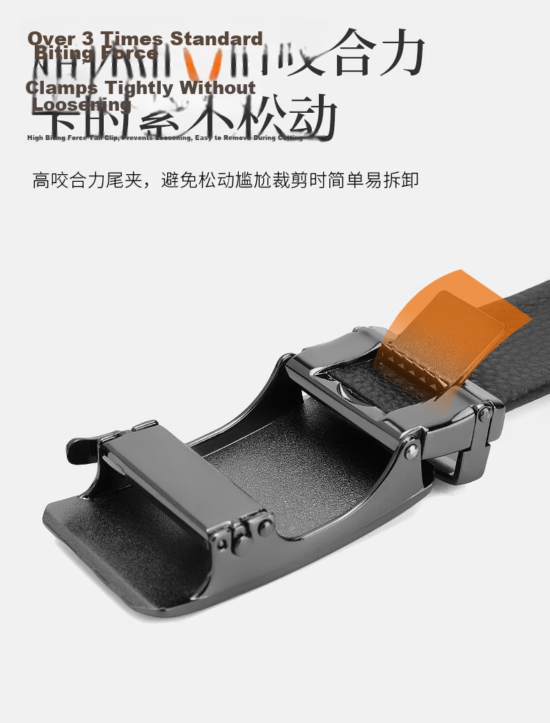 MEXICAN Men's Genuine Leather Automatic Buckle Belt Top Layer Cowhide Waistband Inner Wear Belt Gift Box Birthday New Year Gift for Men 12