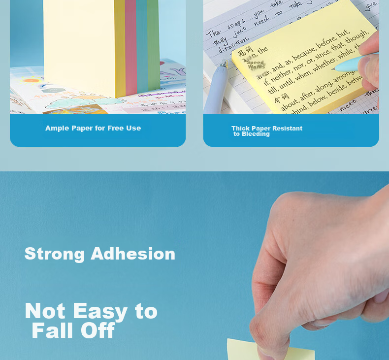 Deli Memo Sticky Notes Easy Tear Convenient Note Paper 400 Sheets 76mm*101mm BT252 8