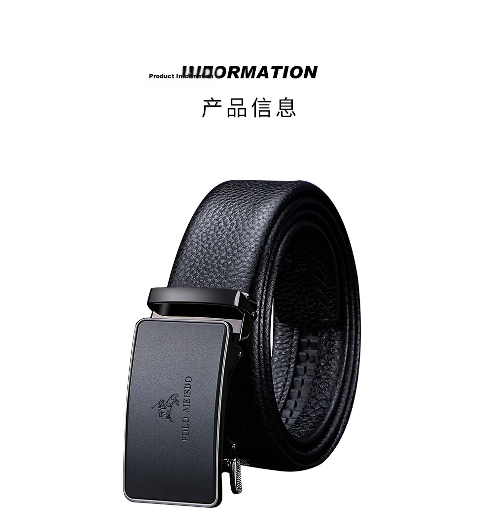 POLOMEISDO Men's Genuine Leather Belt Gift Box International Top Brand Birthday Gift for Boyfriend Husband Father 20