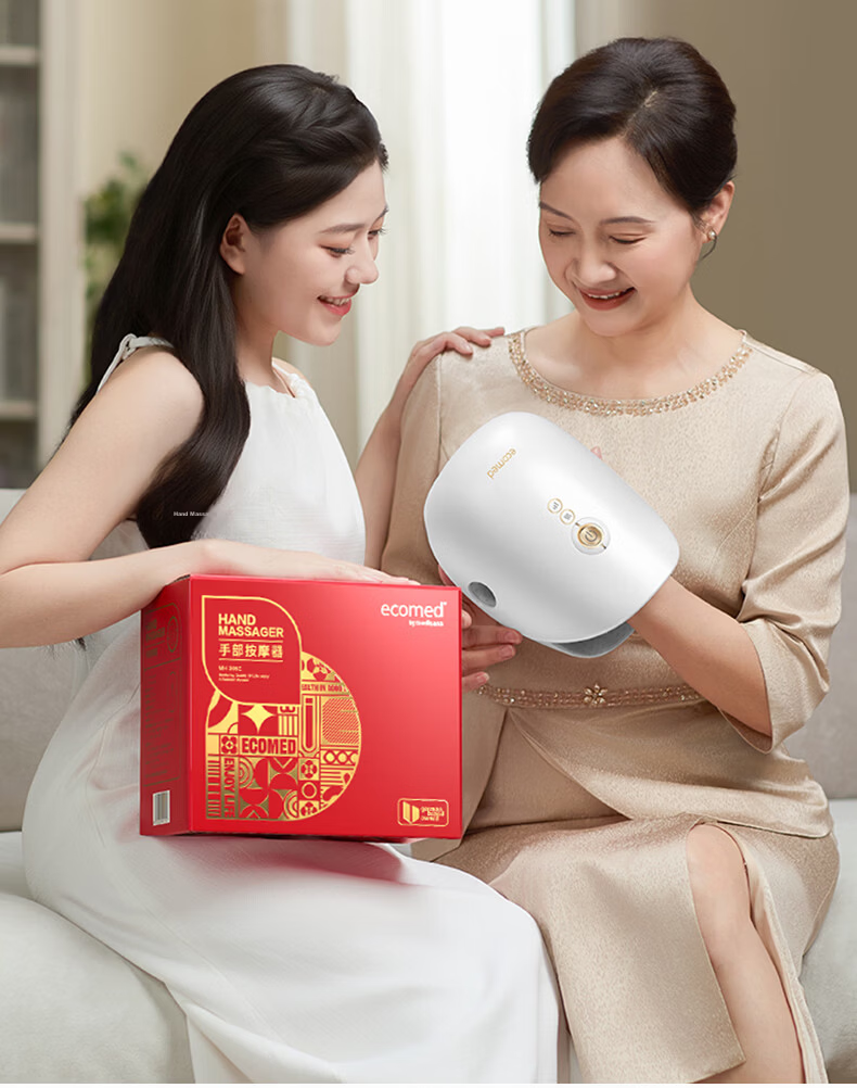 Ecomed German Hand Massager Finger Tendon Sheath Palm Joint Electric Massager Meridian Acupoint Heat Compress Kneading Care Device Practical Birthday Gift for Parents Elders Girlfriend 25