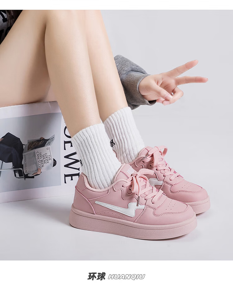 Global Trending Ins Lightning White Sneakers Thick Sole Height Increasing Women's Casual Shoes 2026 New Spring Summer Breathable Comfortable Lightweight Shoes 16