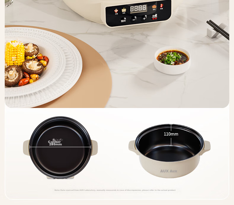 AUX Multifunctional Electric Steamer Split Electric Stew Pot Stew, Steam, Cook All-in-One Household Electric Cooker 1500W High Power 5L Large Capacity 0AZX-458 10