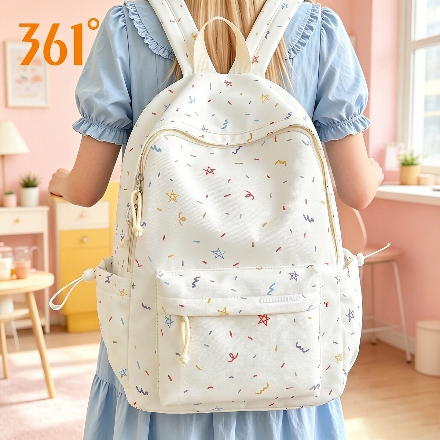 361° Elementary School Girls Backpack 2026 New High School Student Ins Style Cute High-Value Large Capacity Double Shoulder Bag