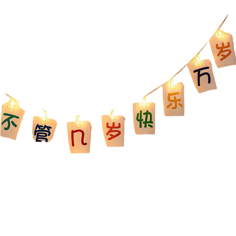 Jiayan Birthday Card Light-Up Decoration, Party Scene Setup Photo Prop Clip Light [With Screen Projection]