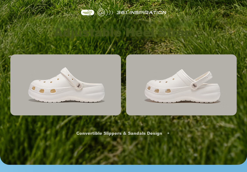 361° Lingmou Women's Hollow-out Clogs 2026 New Summer Thick-soled Height-increasing Closed-toe Sandals Fashionable Versatile Beach Shoes 7