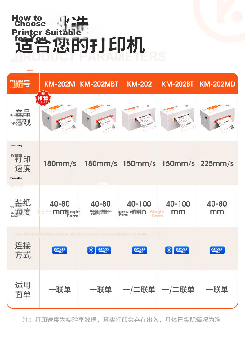 Kuaimai KM202M Single-Unit Printer, Express Delivery Label Electronic Label Printer, Thermal Label Printer, Electronic Barcode Sticker Machine, Cross-Border E-commerce Universal Shipping Machine 3