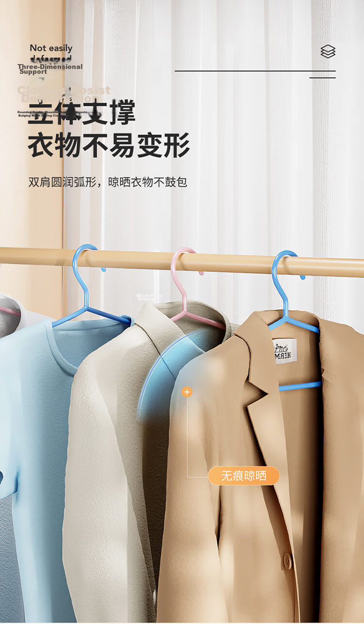 LYNN Clothes Hangers, Non-Slip And Traceless, for Adults, Thickened And Widened, Large Size, Drying Support, 20 Pieces 4