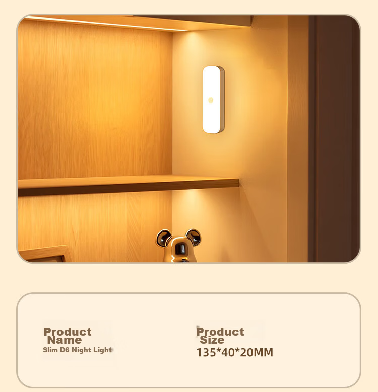 Heartfelt Human Sensor Rechargeable Magnetic Night Light Bedroom Bedside Portable Atmosphere Cool Glow Lamp 19
