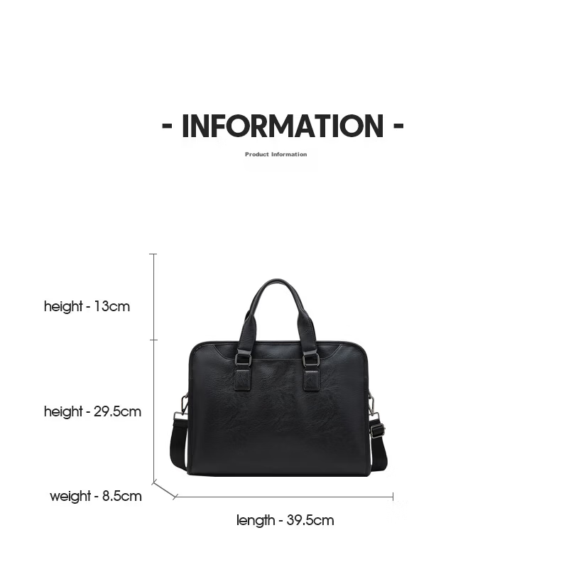Lao Ren Tou Men's Briefcase Business Handbag Office Travel Shoulder Crossbody 13-inch Laptop Bag Birthday Gift 4